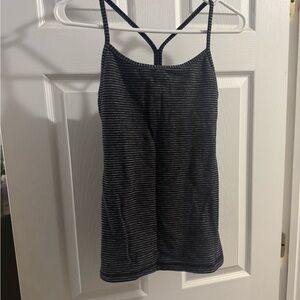 Lululemon Striped Black and Gray Women's Tank Top